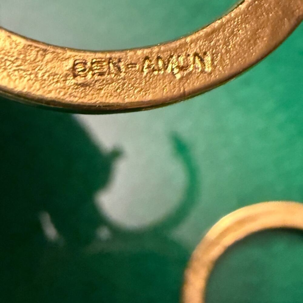 Ben-Amun Flat Hoop Earrings Gold - Picture 4 of 5